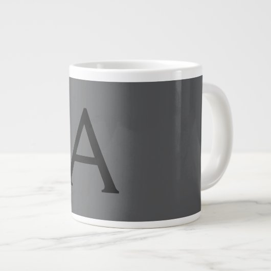Initialer Name für das klassische Gray Simple Mono Jumbo-Tasse (Vorderseite Rechts)
