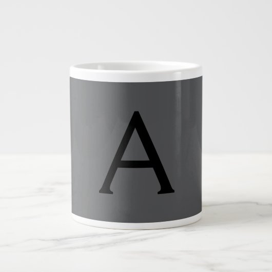 Initialer Name für das klassische Gray Simple Mono Jumbo-Tasse (Vorderseite)