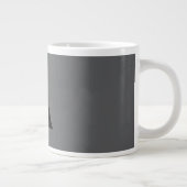 Initialer Name für das klassische Gray Simple Mono Jumbo-Tasse (Rechts)
