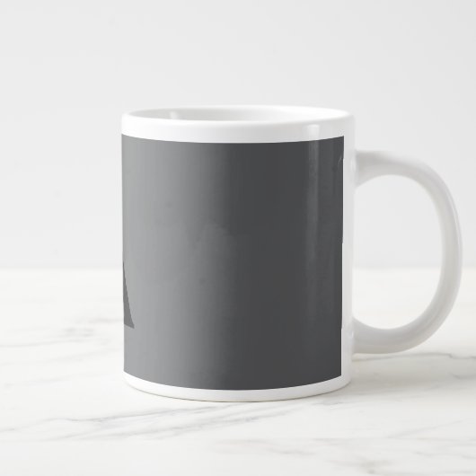 Initialer Name für das klassische Gray Simple Mono Jumbo-Tasse (Rechts)