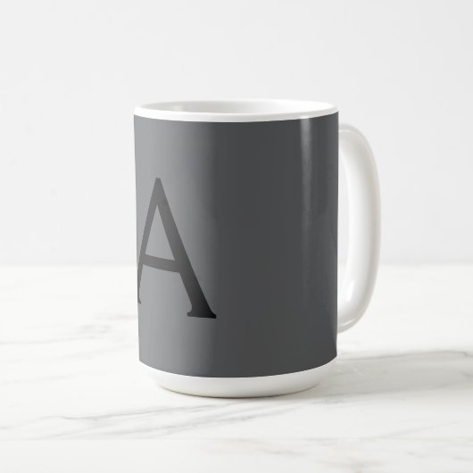 Initialer Name für das klassische Gray Simple Mono Kaffeetasse (VorderseiteRechts)