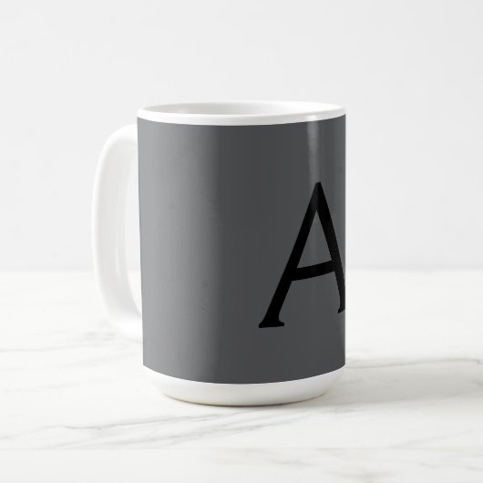 Initialer Name für das klassische Gray Simple Mono Kaffeetasse (Vorderseite Links)