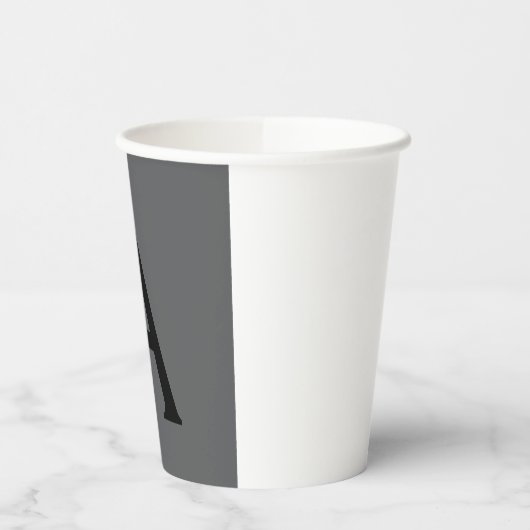 Initialer Name für das klassische Gray Simple Mono Pappbecher (Links)