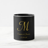 Initialer Name für Schwarz und Gold-Elegant-Monogr Tasse (Zentrum)