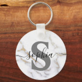 Initialer Personalisierter Name für Monogramm-Skri Schlüsselanhänger (Vorderseite)