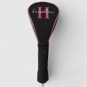 Initialer rosa Monogramm-Name Golf Headcover (Vorderseite)