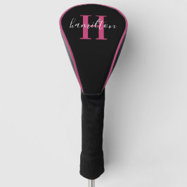 Initialer rosa Monogramm-Name Golf Headcover