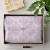 Initialer rosa und weißer Glam Damask Monogramm-Bu Seidenpapier (Geschenk)