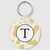 Initialer Schlüsselanhänger Gelb und Weiß (Vorderseite)