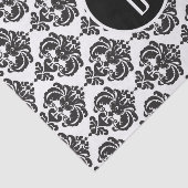 Initialer Schwarz-weiß Glam Damask Monogram Letter Seidenpapier (Ausschnitt)