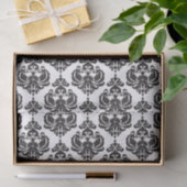 Initialer Schwarz-weiß Glam Damask Monogram Letter Seidenpapier (Geschenk)