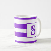 Initialer Single für niedliche lila Streifengestal Kaffeetasse (VorderseiteRechts)