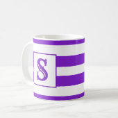 Initialer Single für niedliche lila Streifengestal Kaffeetasse (Vorderseite Links)