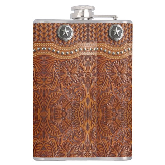 Initialer Trauzeuge der Ländermonogramm des rustik Flachmann (Rückseite)