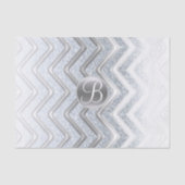 Initialer Zickzack Silver-Shine-Monogramm-Letter Seidenpapier (Vorderseite)