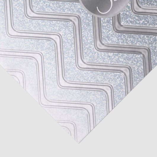 Initialer Zickzack Silver-Shine-Monogramm-Letter Seidenpapier (Ausschnitt)