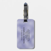 Initiales Lila Foil Monogram Name Script Gepäckanhänger (Rückseite vertikal)
