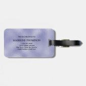 Initiales Lila Foil Monogram Name Script Gepäckanhänger (Rückseite horizontal)