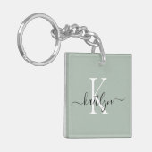 Initiales Monogramm für den grünen Namen der Seite Schlüsselanhänger (Vorderseite links)