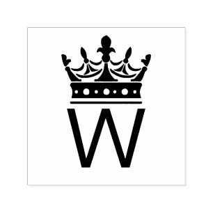 Initiales Monogramm für einen eleganten Crown Topp Permastempel