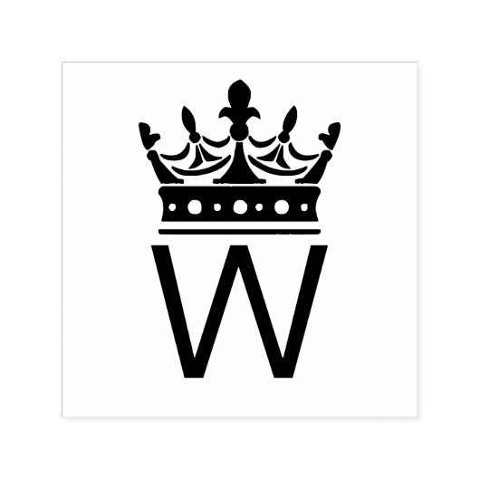 Initiales Monogramm für einen eleganten Crown Topp Permastempel (Design)