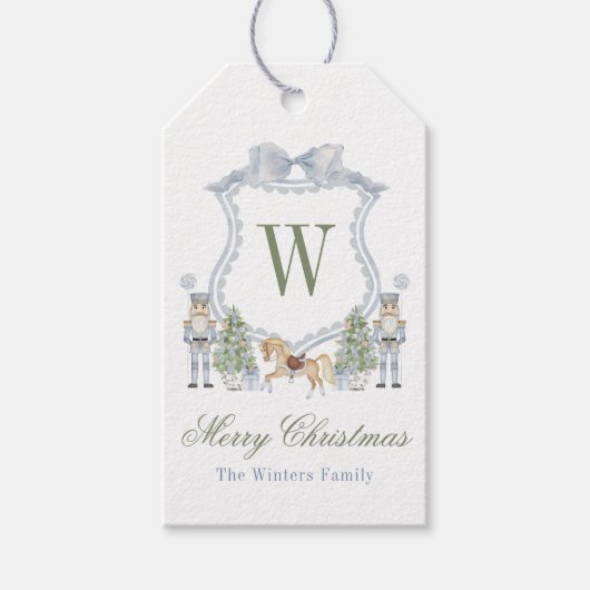 Initiales Nutcracker-Wappen für die Aquarellfarben Geschenkanhänger (Vorderseite)