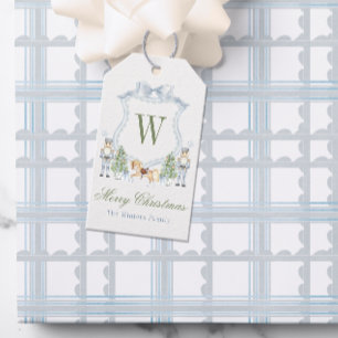 Initiales Nutcracker-Wappen für die Aquarellfarben Geschenkanhänger