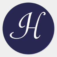 Initiales Siegel "H" für Navy Blue & White Monogra