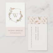 Initiales Wappen der Dusky Pink-Wildblume Visitenkarte (Vorne/Hinten)