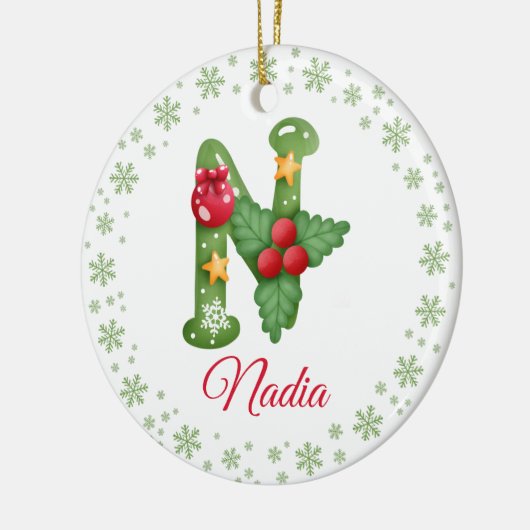 Initialfamilien für Weihnachts-Custom-Monogram Keramik Ornament (Links)