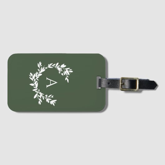 Initialgrün der botanischen Monogramm Gepäckanhänger (Vorderseite (Horizontal))