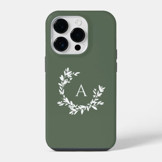 Initialgrün der botanischen Monogramm iPhone Hülle (Rückseite)