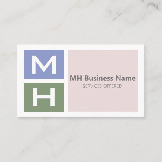 Initialisierte Coole Tone-Blöcke Visitenkarte (Vorderseite)