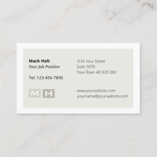 Initialized Grey Tone Blocks Visitenkarte (Rückseite)