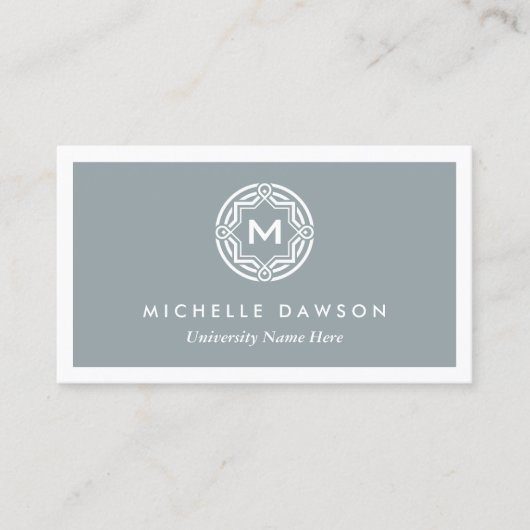 INITIALLOGO FÜR STUDENTEN/UNIVERSITÄT (Grau) Telefonnummerkarte (Vorderseite)