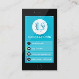 Initiallogo Monogramm Smartphone-Visitenkarte Visitenkarte