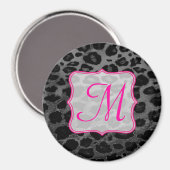 Initialmagazin "Cheetah Spot Animal Print Monogram Magnet (Vorderseite/Rückseite)