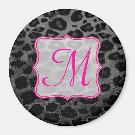 Initialmagazin "Cheetah Spot Animal Print Monogram Magnet (Vorne)