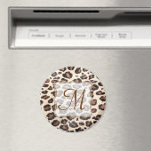 Initialmagazin "Cheetah Spot Animal Print Monogram Magnet (In Situ (Geschirrspüler))