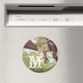 Initialmagazin "Vintag Romance Liebe Coupl Monogra Magnet (In Situ (Geschirrspüler))