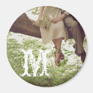 Initialmagazin "Vintag Romance Liebe Coupl Monogra Magnet