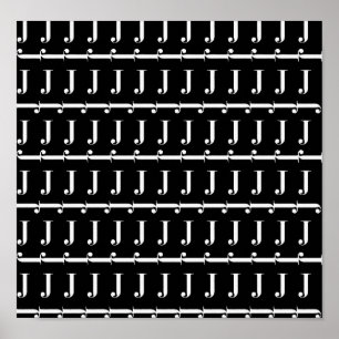 Initialmonogram Letter J, Choose background color Poster