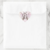 Initialmonogramm B mit Angel Wings & Halo Herz-Aufkleber (Tasche)