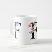 Initialmonogramm der Floral F-Tasse Kaffeetasse (Vorderseite Links)