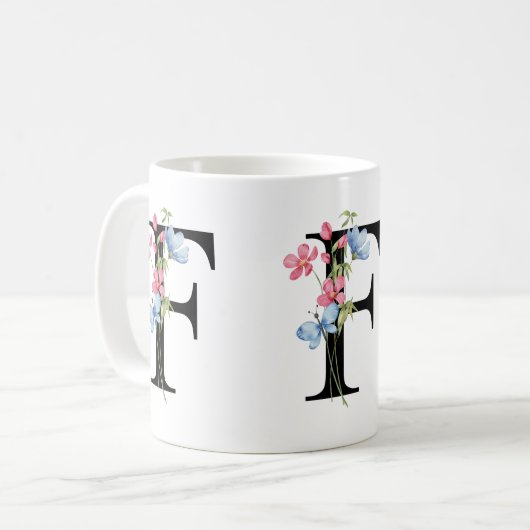 Initialmonogramm der Floral F-Tasse Kaffeetasse (Vorderseite Links)