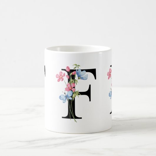 Initialmonogramm der Floral F-Tasse Kaffeetasse (Mittel)