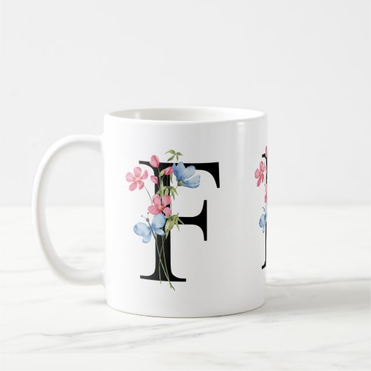 Initialmonogramm der Floral F-Tasse Kaffeetasse (Links)