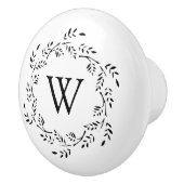 Initialmonogramm des botanischen Kranken-Single Keramikknauf (Rechts)