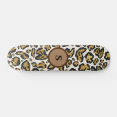 Initialmonogramm des braunen Leopardenmusters Skateboard (Horizontal)
