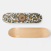 Initialmonogramm des braunen Leopardenmusters Skateboard (Horizontal)